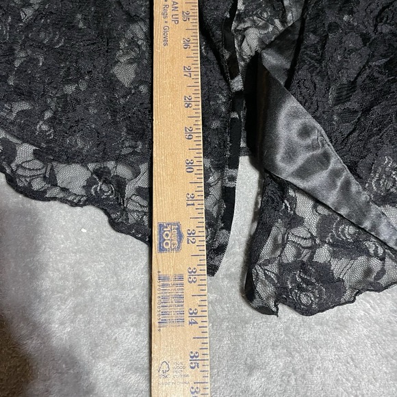 Dreamgirl Lace Robe Womens 3X 4X Black Floral Short Belted Sexy Romantic - Picture 2 of 4